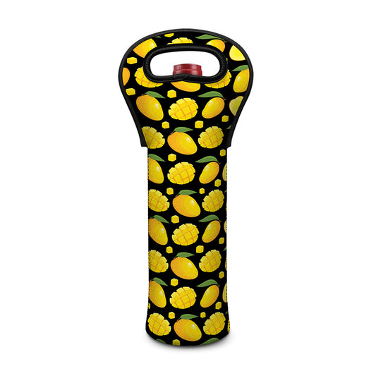 Mango Pattern Print Single Neoprene Wine Tote