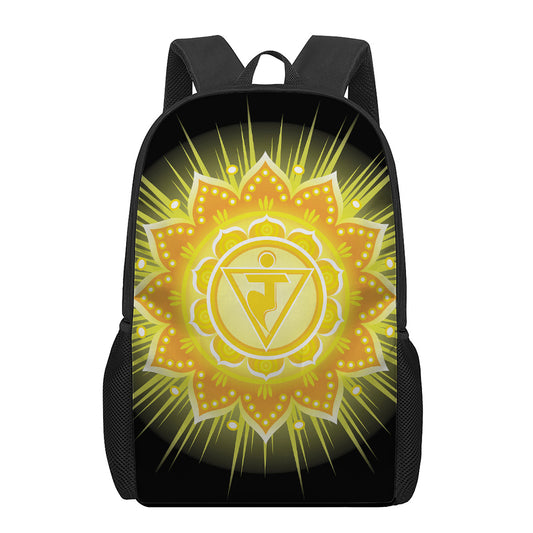 Manipura Chakra Mandala Print 17 Inch Backpack