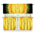 Manipura Chakra Mandala Print 3 Piece Kitchen Curtains