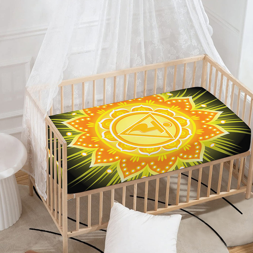 Manipura Chakra Mandala Print Baby Crib Sheet