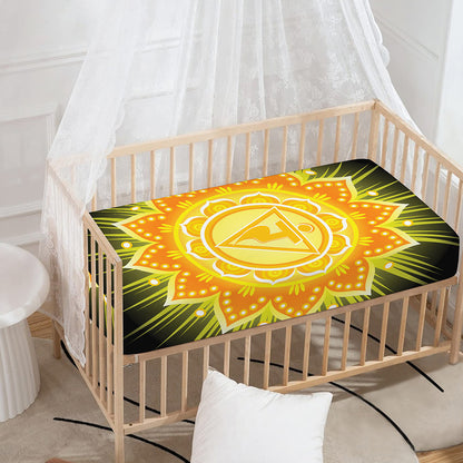 Manipura Chakra Mandala Print Baby Crib Sheet