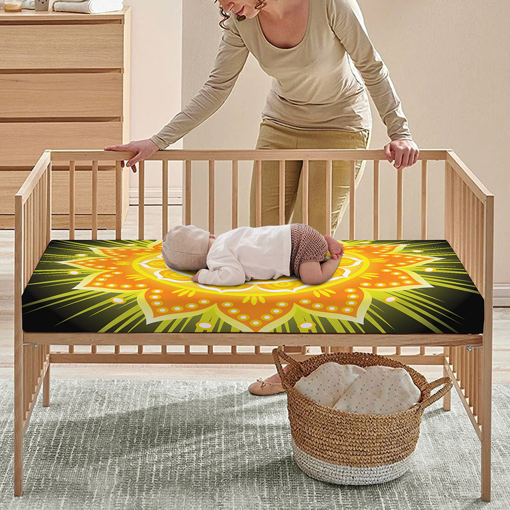Manipura Chakra Mandala Print Baby Crib Sheet
