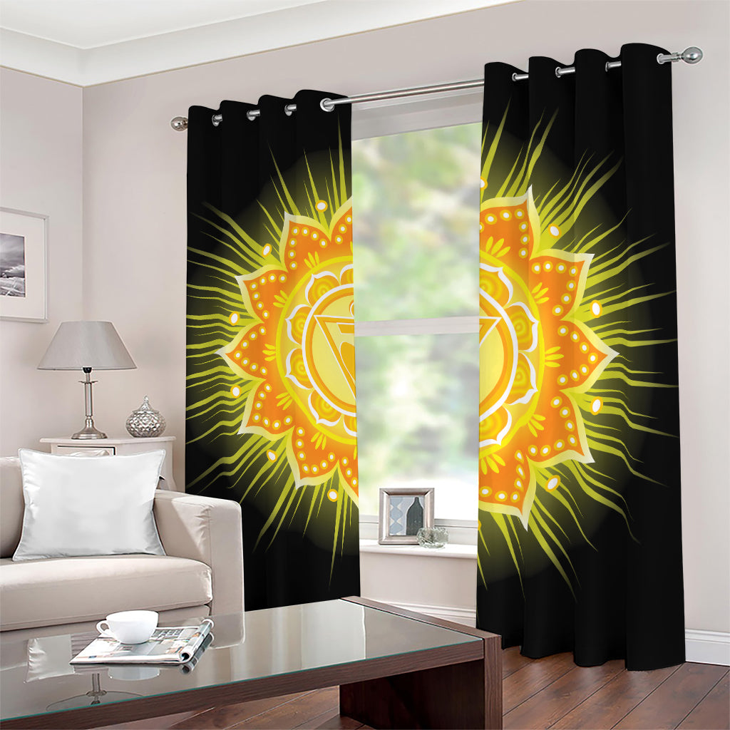 Manipura Chakra Mandala Print Blackout Grommet Curtains