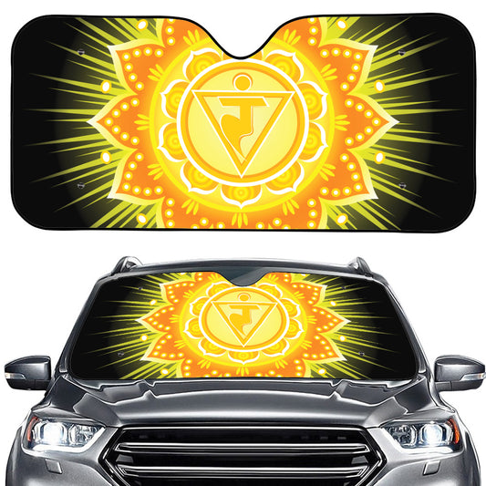Manipura Chakra Mandala Print Car Windshield Sun Shade