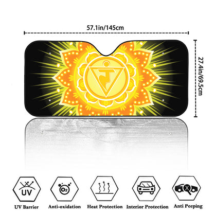 Manipura Chakra Mandala Print Car Windshield Sun Shade