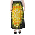 Manipura Chakra Mandala Print Chiffon Maxi Skirt