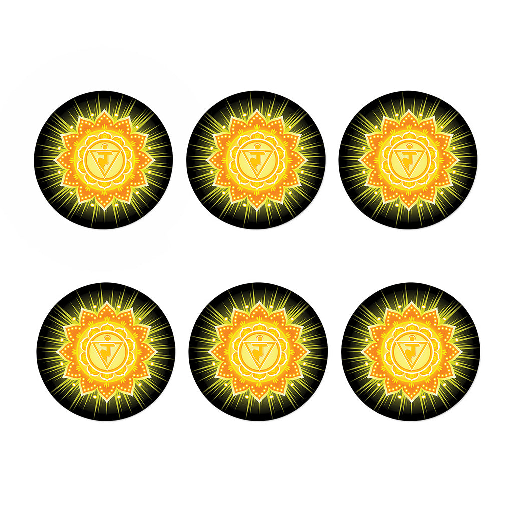 Manipura Chakra Mandala Print Coaster Set