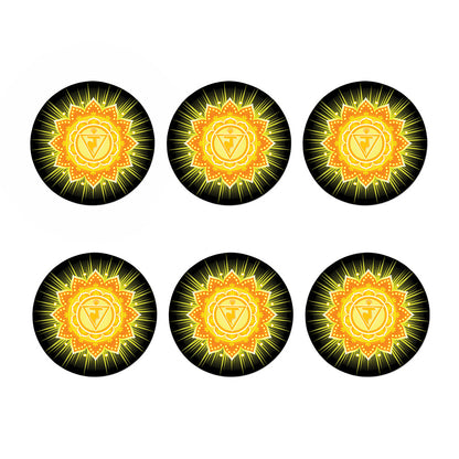Manipura Chakra Mandala Print Coaster Set
