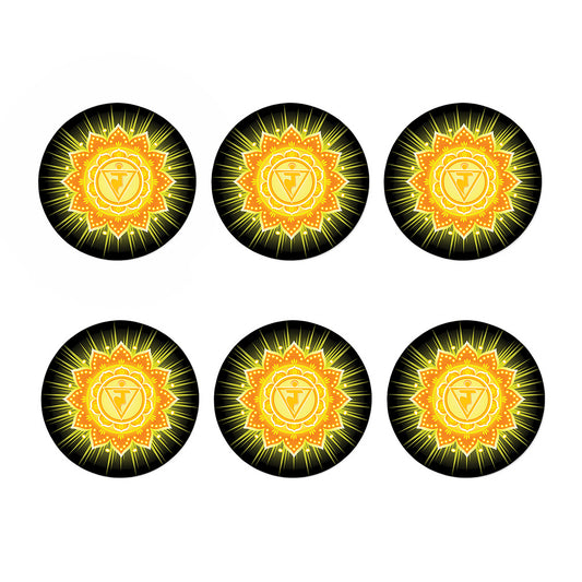 Manipura Chakra Mandala Print Coaster Set