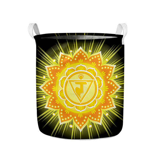Manipura Chakra Mandala Print Collapsible Laundry Basket