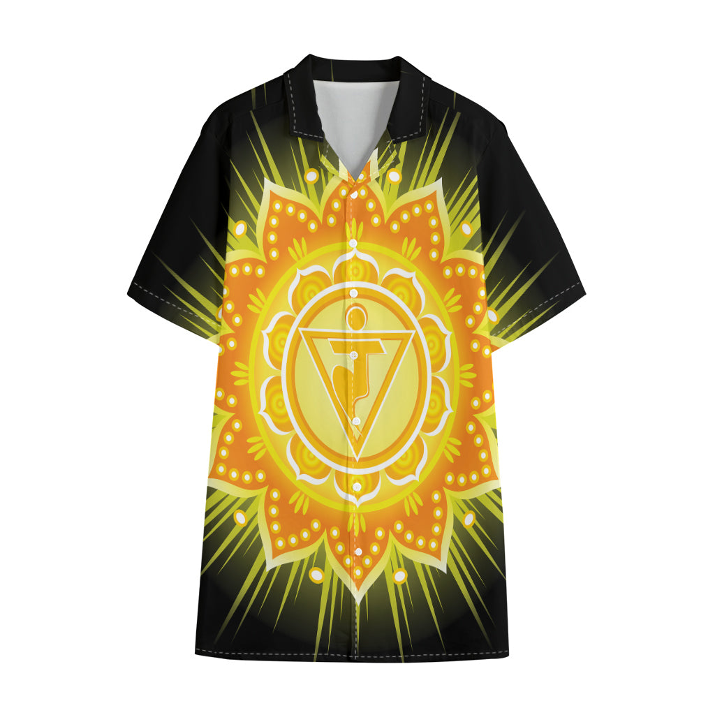Manipura Chakra Mandala Print Cotton Hawaiian Shirt