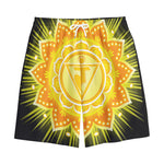 Manipura Chakra Mandala Print Cotton Shorts