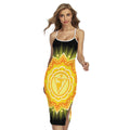 Manipura Chakra Mandala Print Cross Back Cami Dress