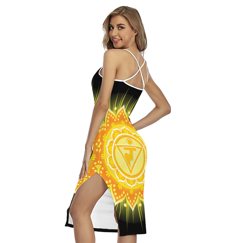 Manipura Chakra Mandala Print Cross Back Cami Dress