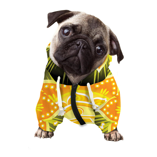 Manipura Chakra Mandala Print Dog Zip Up Hoodie
