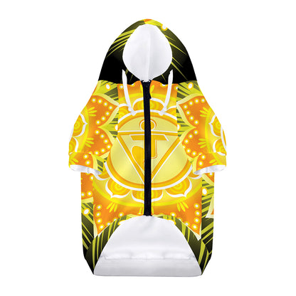 Manipura Chakra Mandala Print Dog Zip Up Hoodie