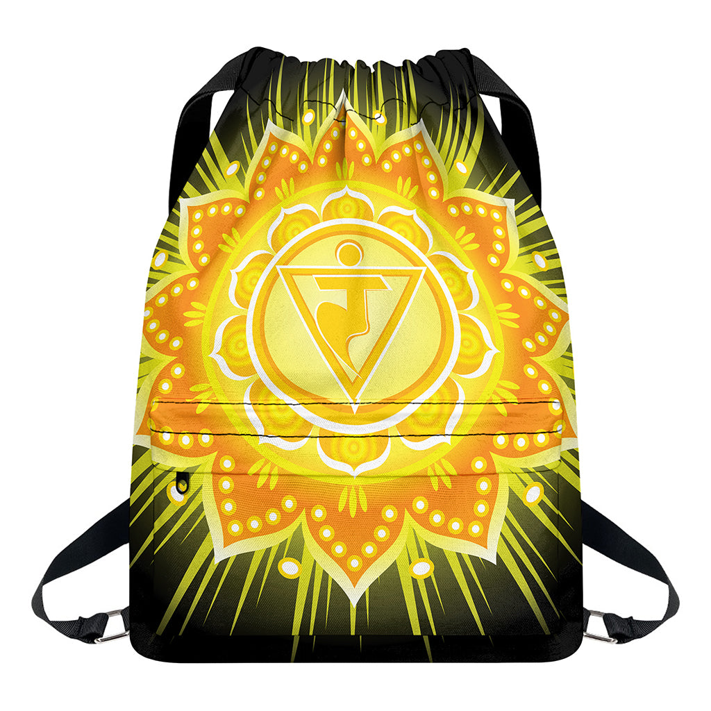 Manipura Chakra Mandala Print Drawstring Backpack