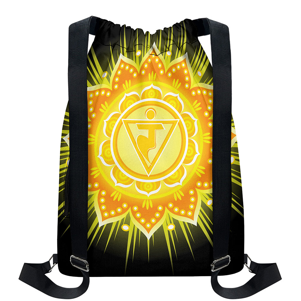 Manipura Chakra Mandala Print Drawstring Backpack