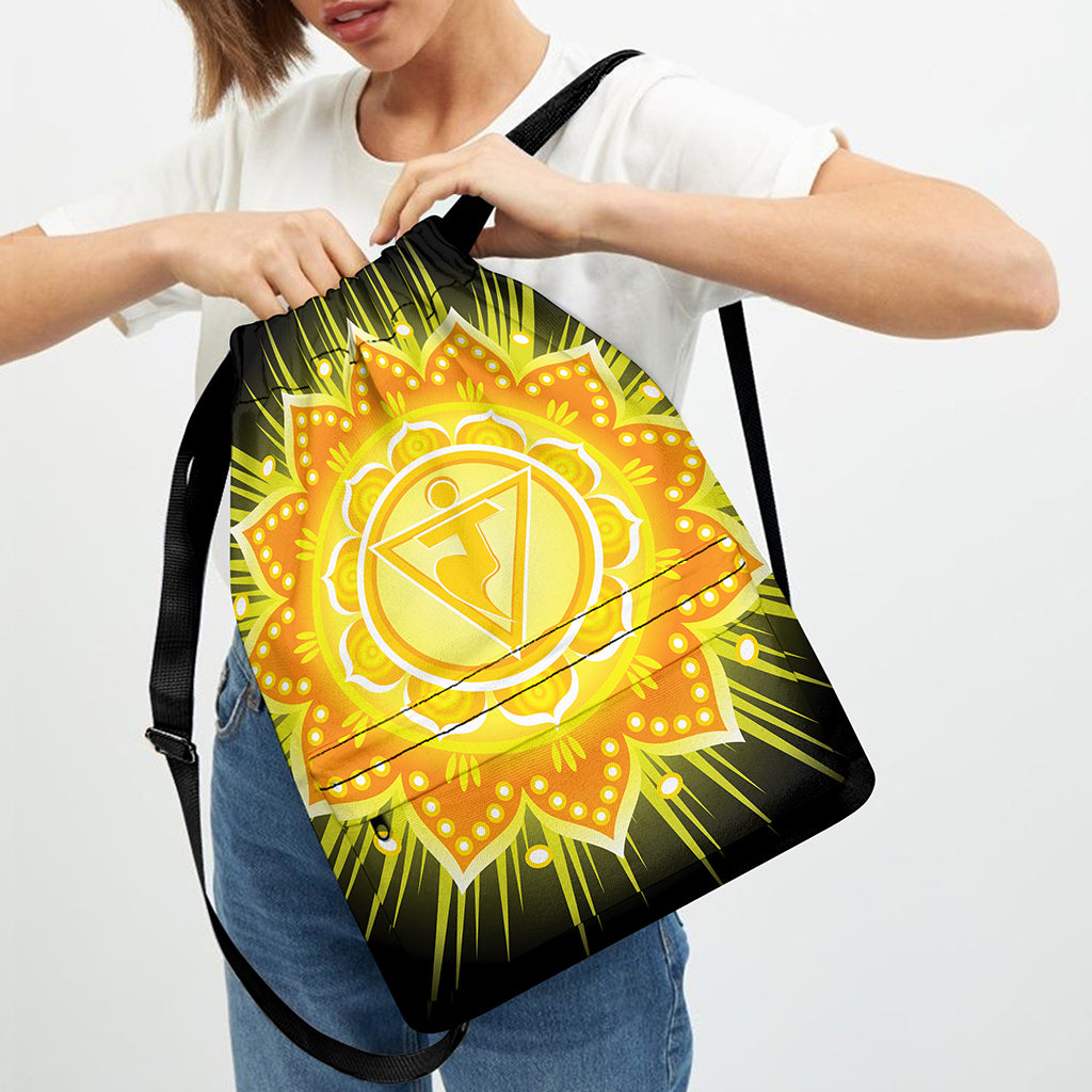 Manipura Chakra Mandala Print Drawstring Backpack
