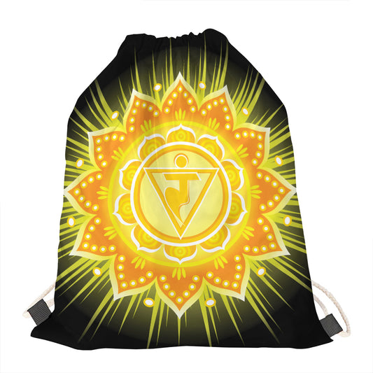 Manipura Chakra Mandala Print Drawstring Bag