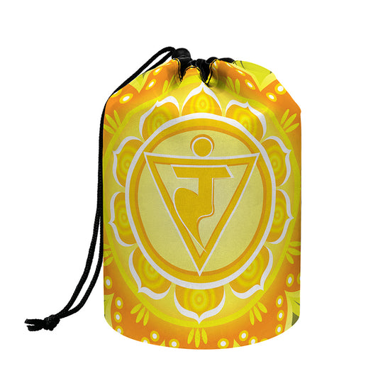 Manipura Chakra Mandala Print Drawstring Makeup Bag