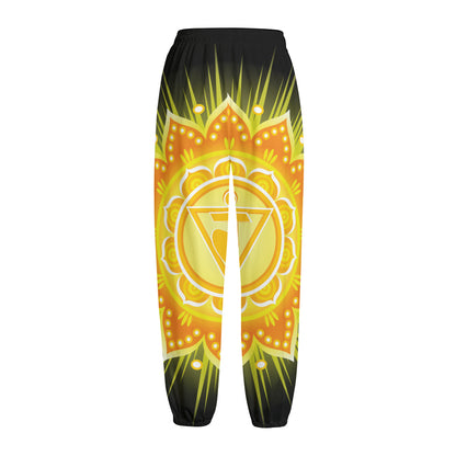 Manipura Chakra Mandala Print Fleece Lined Knit Pants