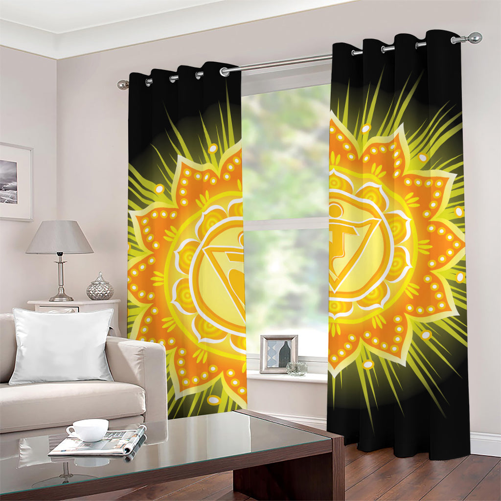 Manipura Chakra Mandala Print Grommet Curtains