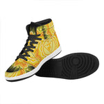 Manipura Chakra Mandala Print High Top Leather Sneakers