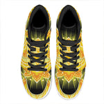 Manipura Chakra Mandala Print High Top Leather Sneakers