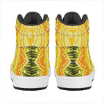 Manipura Chakra Mandala Print High Top Leather Sneakers