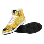 Manipura Chakra Mandala Print High Top Leather Sneakers