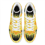 Manipura Chakra Mandala Print High Top Leather Sneakers