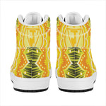 Manipura Chakra Mandala Print High Top Leather Sneakers