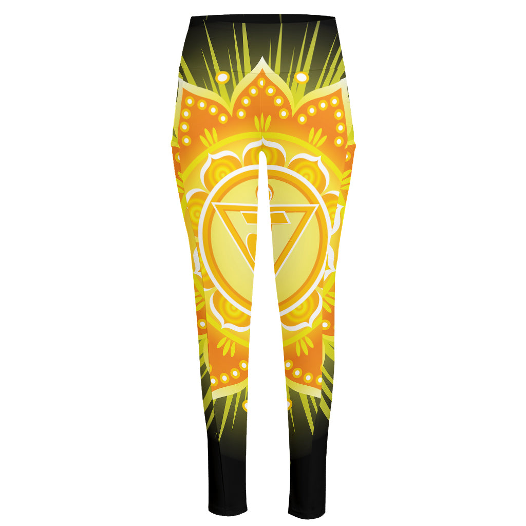 Manipura Chakra Mandala Print High-Waisted Pocket Leggings