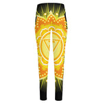 Manipura Chakra Mandala Print High-Waisted Pocket Leggings