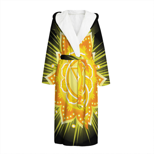 Manipura Chakra Mandala Print Hooded Bathrobe
