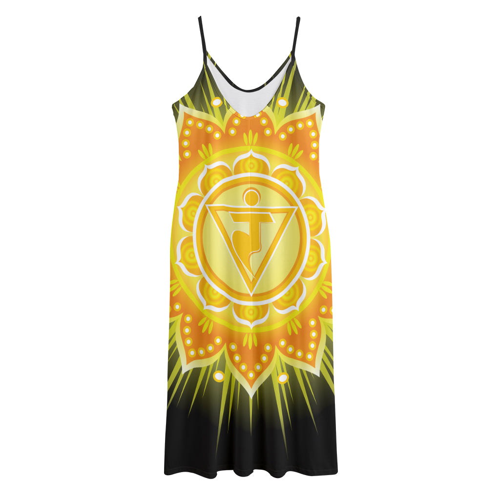 Manipura Chakra Mandala Print Jersey Midi Cami Dress