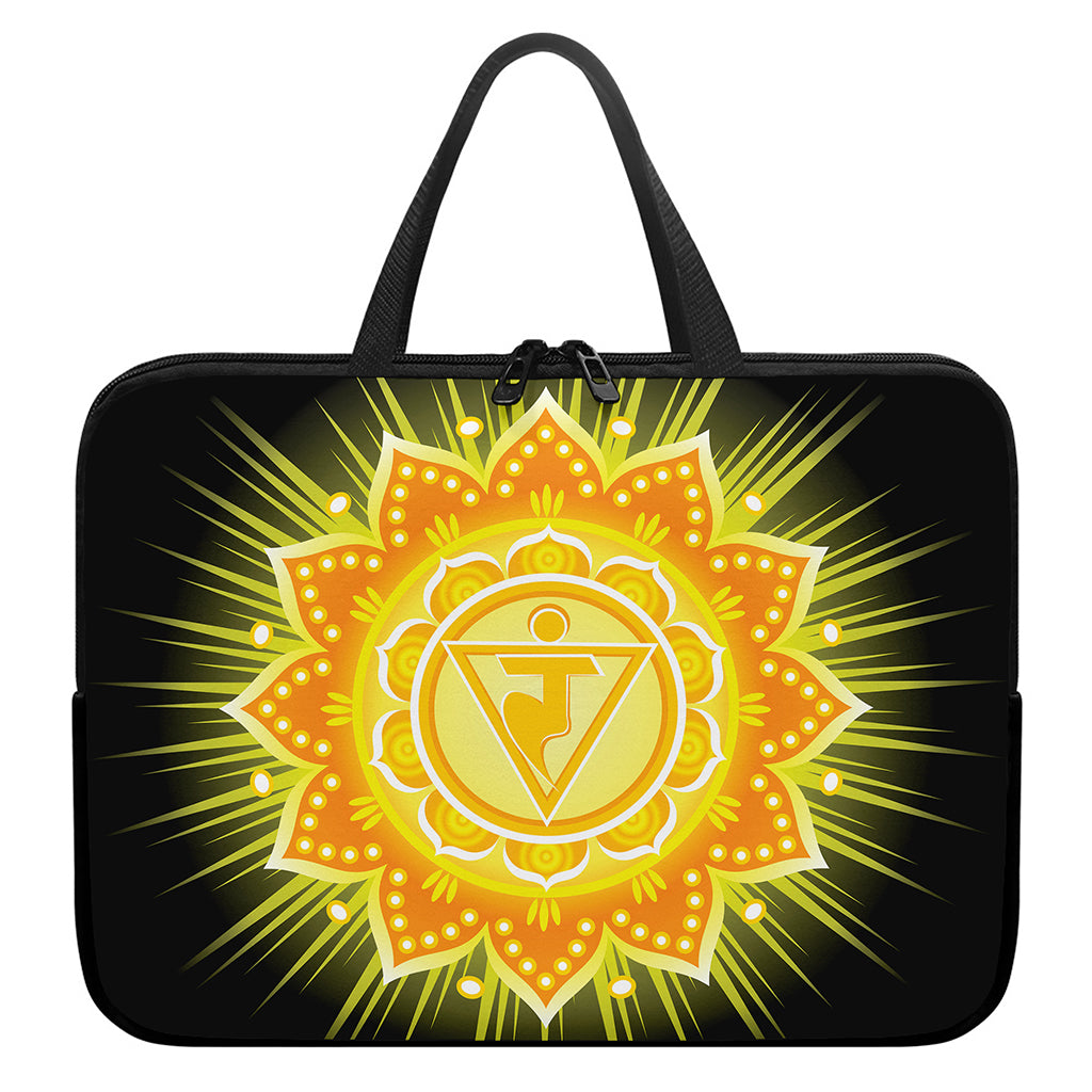 Manipura Chakra Mandala Print Laptop Sleeve With Handle