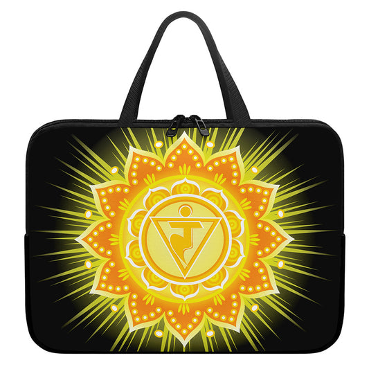 Manipura Chakra Mandala Print Laptop Sleeve With Handle