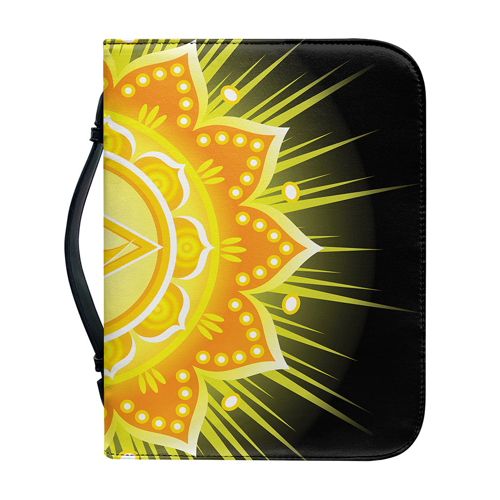 Manipura Chakra Mandala Print Leather Bible Cover