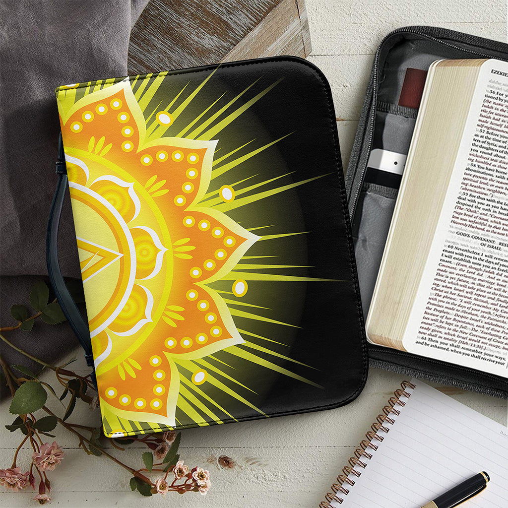 Manipura Chakra Mandala Print Leather Bible Cover