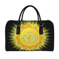 Manipura Chakra Mandala Print Leather Duffel Bag