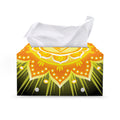 Manipura Chakra Mandala Print Leather Tissue Box Cover