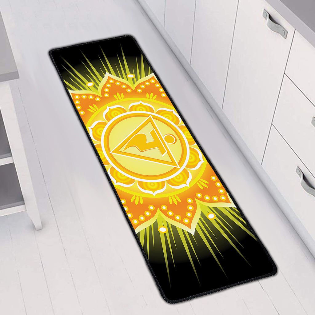 Manipura Chakra Mandala Print Long Kitchen Mat