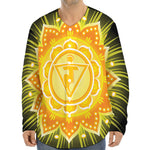 Manipura Chakra Mandala Print Long Sleeve Baseball Jersey