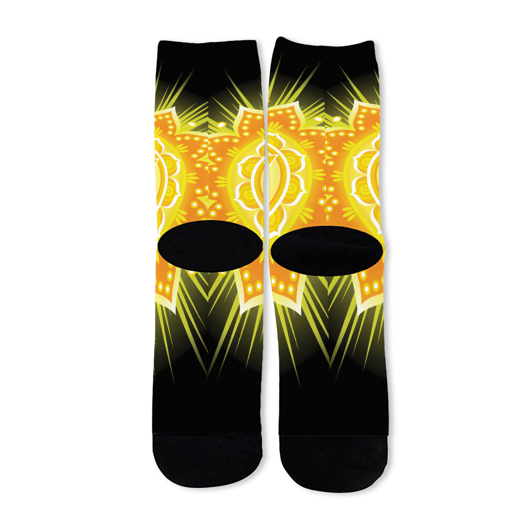 Manipura Chakra Mandala Print Long Socks