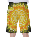 Manipura Chakra Mandala Print Men's Beach Shorts