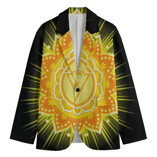 Manipura Chakra Mandala Print Men's Blazer