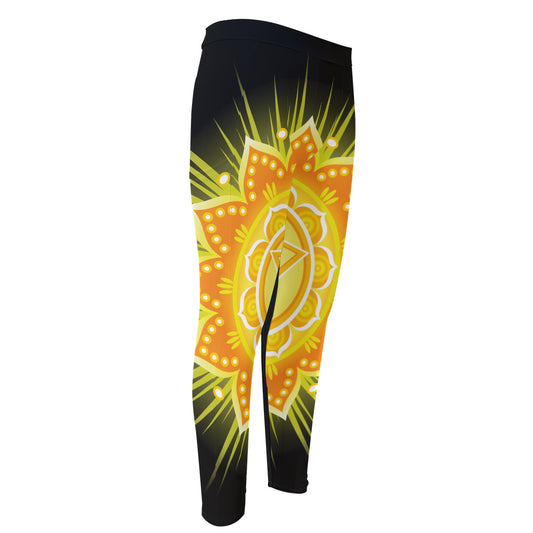 Manipura Chakra Mandala Print Men's Compression Pants