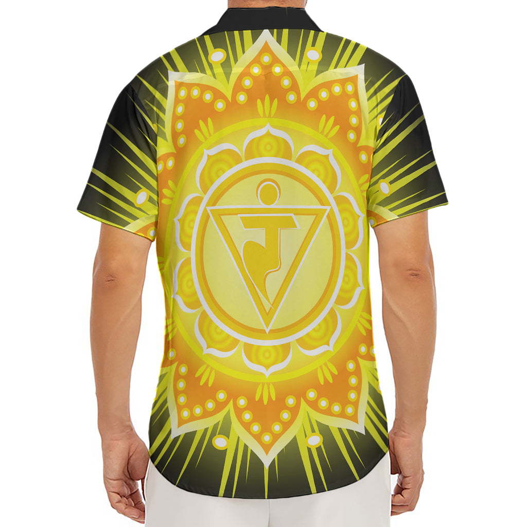 Manipura Chakra Mandala Print Men's Deep V-Neck Shirt